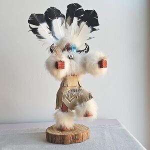 Hototo Kachina Doll Native American Style Sculpture, Signed
